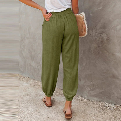 Skye | Women's Summer Pants with High Waist – Lightweight, Breathable & Comfortable with Pockets - Image 2