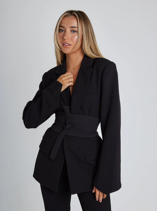 Sarah | Women's Belted Long Sleeve Blazer - Image 1