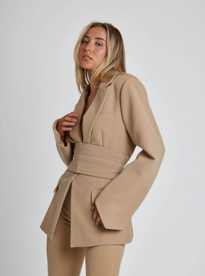 Sarah | Women's Belted Long Sleeve Blazer - Image 5