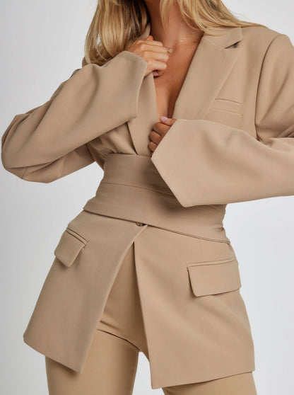 Sarah | Women's Belted Long Sleeve Blazer - Image 7