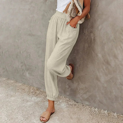Skye | Women's Summer Pants with High Waist – Lightweight, Breathable & Comfortable with Pockets - Image 5