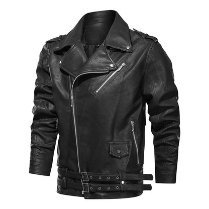 Ruben | Men's Slim-Fit Leather Biker Jacket - Image 3