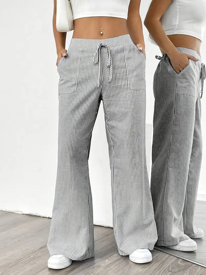 Linda | Elegant Striped Pants with Pockets in Trendy Colors - Image 29