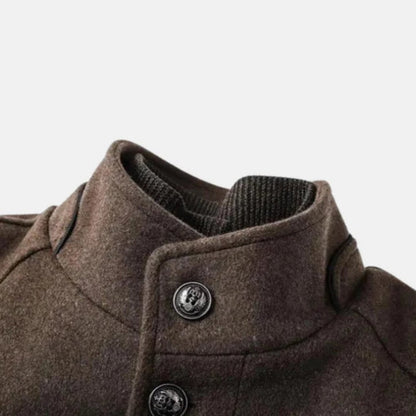 Edward | Men's Mid-Length Stand Collar Overcoat - Image 6