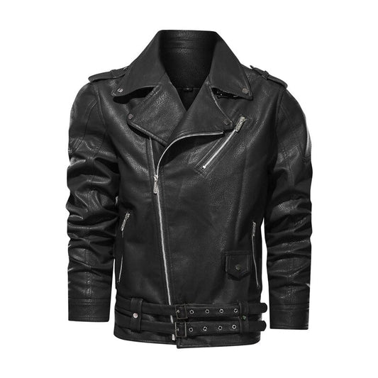Ruben | Men's Slim-Fit Leather Biker Jacket - Image 1