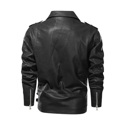 Ruben | Men's Slim-Fit Leather Biker Jacket - Image 4