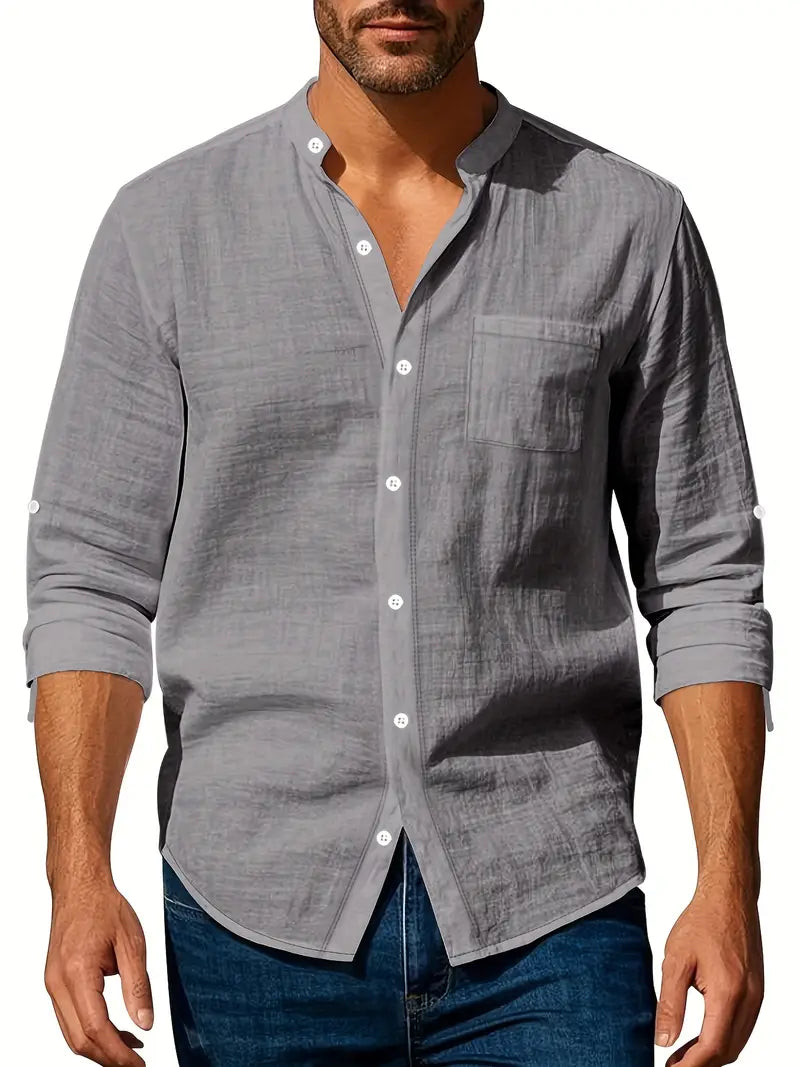 Grayson | Lightweight Stylish Linen Long Sleeve Shirt for Men - Image 5