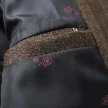 Edward | Men's Mid-Length Stand Collar Overcoat - Image 10