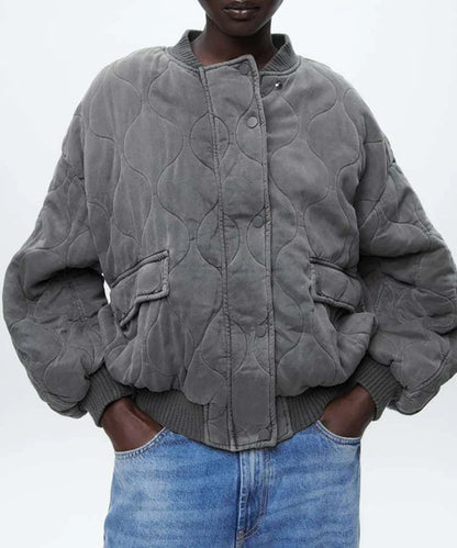 Sylvia | Women's Oversized Bomber Jacket - Image 2