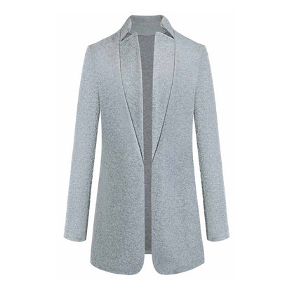 Leanne | Women's Long Collarless Coat - Image 2