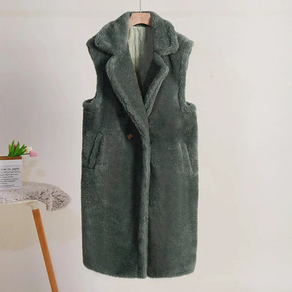 Aimee | Women's Sleeveless Double Breasted Long Vest - Image 9