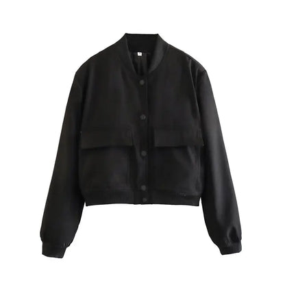 Ellen | Women's Cropped Bomber Jacket - Image 4