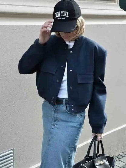Ellen | Women's Cropped Bomber Jacket - Image 6