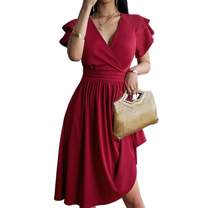Serena | Elegant Short Dress with Tailored Fit and Pleated Design - Image 4