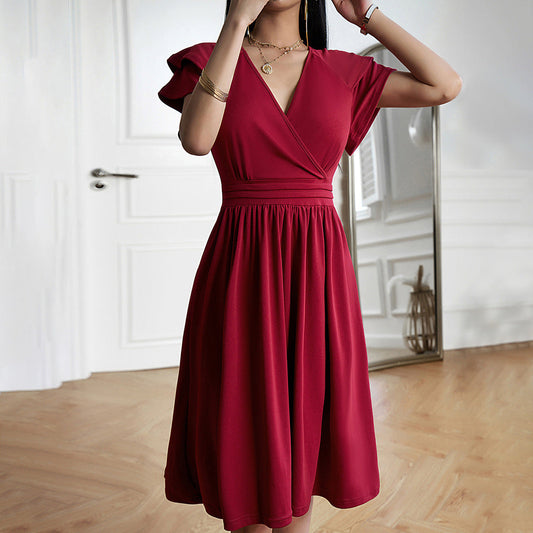 Serena | Elegant Short Dress with Tailored Fit and Pleated Design - Image 1