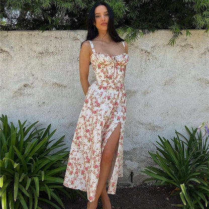 Nora | Elegant Floral Bustier Midriff Waist Shaper Dress - Image 8