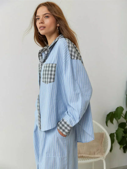 Stacy | Women's Long Sleeve Button-Down Pajama Set - Image 8