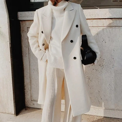 Pam | Women's Double Breasted Long Coat - Image 3