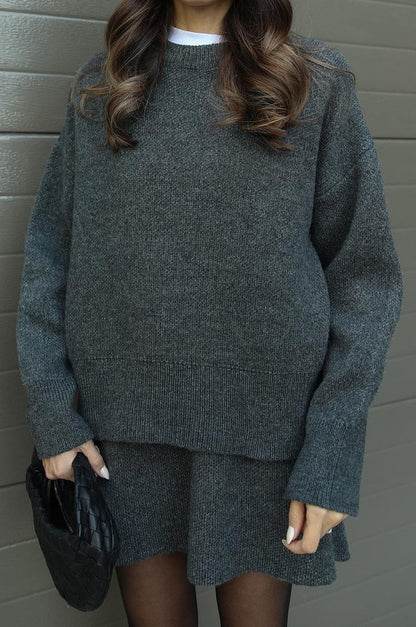 Dominique | Women's Oversized Mini Sweater Skirt Set - Image 13