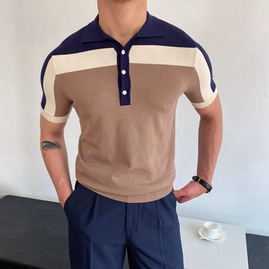 Joe | Men's Color Block Short Sleeve Polo Shirt - Image 1