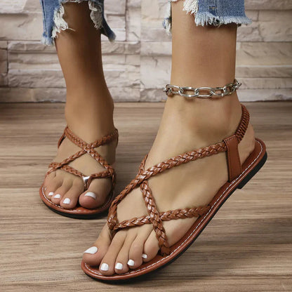 Bonnie | Flat Sandals with Braided Straps for Women - Image 2