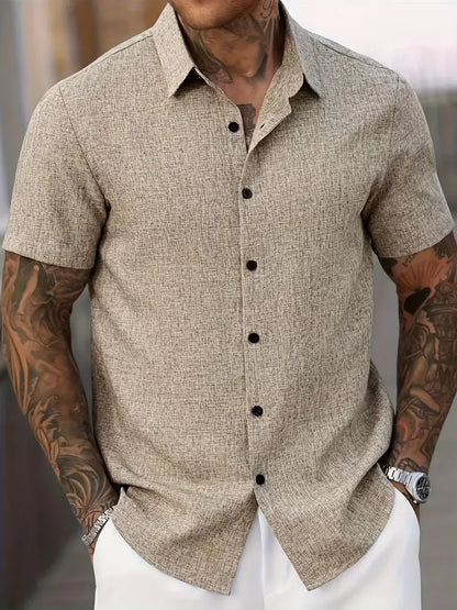 Trey | Classic Michael Linen Short Sleeve Shirt for Men - Image 4